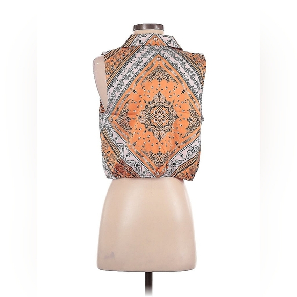 Rachel Zoe Orange Bandana Print Halter Blouse Size S NWT - Picture 3 of 5